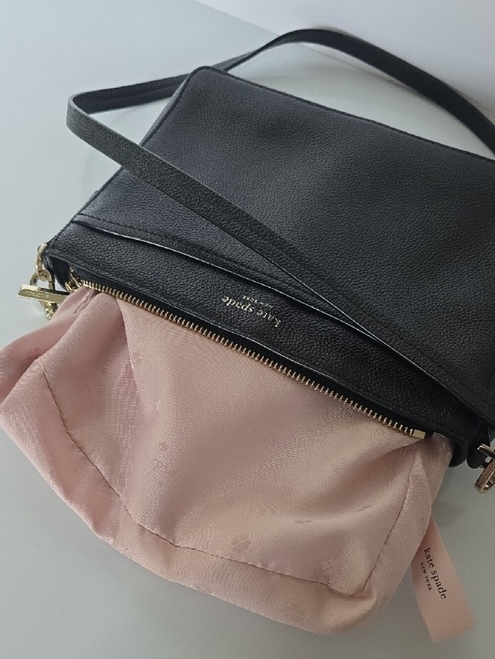 kate spade Black Pebbled 100% Cow Leather Crossbody with Gold Hardware - Picture 8 of 13